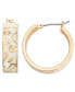 ფოტო #1 პროდუქტის Gold-Tone Leopard Enamel Small Hoop Earrings, 1", Created for Macy's