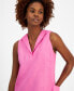 ფოტო #4 პროდუქტის Women's 100% Linen Split-Neck Dress, Created for Macy's
