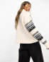 Фото #4 товара In The Style exclusive fluffy roll neck jumper in cream fairisle