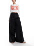 Фото #1 товара COLLUSION wide leg baggy tailored trousers in black