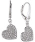 Crystal Heart Drop Lever Back Earrings