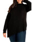 Plus Size Asym Detail Sweater - 18/20, Green