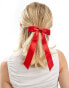 Фото #1 товара Accessorize long satin hair bow in red