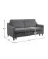 White Label Monty Convertible 71.5" Studio Sofa with Pull-Out Bed