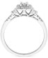 ფოტო #3 პროდუქტის Diamond Halo Engagement Ring (1/4 ct. t.w.) in 14k White Gold