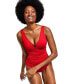 Фото #1 товара Lauren Ralph Lauren Women's Ring Over The Shoulder One Piece Swimsuit (Red, 8)