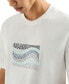 Men's Cotton Wave Logo Print T Shirt