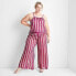 Фото #2 товара Women's Striped Wide Leg Sweater Pants - Future Collective with Jenny K. Lopez