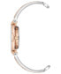 Women's Silver-Tone and Rose Gold-Tone Alloy Bangle with Silver Glitter Watch, 38mm
