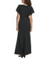 Фото #2 товара Women's Beaded V-Neck Flutter-Sleeve Gown