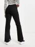 Mango flared jeans with split hem detail in black