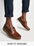 Фото #1 товара ASOS DESIGN boat shoes in brown leather with gum sole