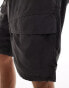 Brave Soul multi pocket tech cargo shorts in dark grey