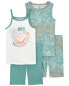 Kid 4-Piece Mermaid 100% Snug Fit Cotton Pajamas 5