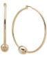 Фото #1 товара Two-Tone Large Bead Hoop Earrings, 2.03"