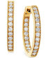 ფოტო #1 პროდუქტის Diamond Small In & Out Hoop Earrings (5/8 ct. t.w.) in 14k Gold, 0.75"