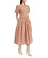 ფოტო #3 პროდუქტის Women's Juni Round-Neck Bubble-Sleeve Tie-Back Midi Dress