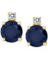 ფოტო #1 პროდუქტის Ruby (1-1/3 ct. t.w.) & Diamond Accent Stud Earrings in 14k Gold (Also in Emerald & Sapphire)