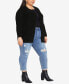 ფოტო #6 პროდუქტის Plus Size Boyfriend Rib Cardigan Sweater