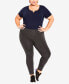 ფოტო #2 პროდუქტის Plus Size Legging Pima High Rise Petite Length Pant