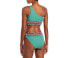 Peixoto Womens Zoni Contrast Trim Bikini Bottom Swimwear Green Size Small
