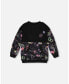 ფოტო #1 პროდუქტის Toddler Girls Bi-Material French Terry And Sherpa Tunic With Pocket Black Printed Rainbow Hearts - Toddler|Child