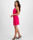 ფოტო #3 პროდუქტის Women's High-Neck Linen Blend Sleeveless Mini Dress, Created for Macy's