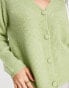 Pieces knitted cardigan in green