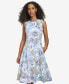 Фото #2 товара Women's Floral-Print Sleeveless Fit & Flare Dress