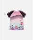 ფოტო #1 პროდუქტის Girl Short Sleeve Athletic Top Gradient Pink Printed Big Flowers - Toddler|Child