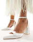 Фото #2 товара Be Mine Bridal Geneva bow block heeled shoes in ivory