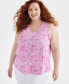 ფოტო #1 პროდუქტის Plus Size V-Neck Tank Top, Created for Macy's