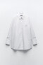 Oversize poplin shirt with welt pocket