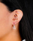 Фото #2 товара Fine Crystal and Cubic Zirconia Teardrop Wire Earrings in Sterling Silver
