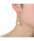 ფოტო #3 პროდუქტის Very Stylish Sterling Silver with Gold Plating and Genuine Freshwater Pearl Elongated Dangling Earrings