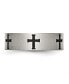 Фото #3 товара Stainless Steel Brushed Black IP-plated Crosses 7mm Band Ring