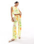 Фото #2 товара ASOS DESIGN linen blend tie side top in holiday print co ord