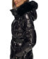 Фото #6 товара Women's Belted Faux-Fur-Trim Hooded Puffer Coat