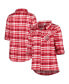 ფოტო #1 პროდუქტის Women's Scarlet Ohio State Buckeyes Plus Size Mainstay Long Sleeve Button-Up Shirt