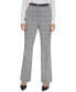 Фото #1 товара Petite Plaid Belted Straight-Leg Pants