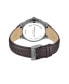 ფოტო #3 პროდუქტის Men's Modern Classic Brown Genuine Leather Watch 43mm