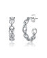 Фото #1 товара Sterling Silver Modern Chain Link C-Hoop Earrings
