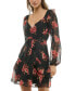 Фото #3 товара Juniors' Floral-Print Chiffon Mini Dress