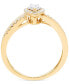 ფოტო #3 პროდუქტის Diamond Halo Swirl Engagement Ring (1/4 ct. t.w.) in 14k Gold