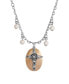 ფოტო #1 პროდუქტის Imitation Pearl Crystal Cross Pendant Necklace