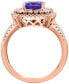 ფოტო #3 პროდუქტის EFFY® Tanzanite (1-5/8 ct.t.w.) & Diamond (5/8 ct. t.w.) Halo Ring in 14k Rose Gold