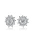 ფოტო #1 პროდუქტის GV Sterling Silver White Gold Plated Clear Round and Baguette Cubic Zirconia Wreath Stud Earrings