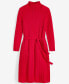 ფოტო #3 პროდუქტის Women's Cashmere Cable-Knit Mock Neck Midi Dress, Created for Macy's