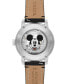 Фото #4 товара Unisex Disney x Fossil Special Edition Three-Hand Black Leather Watch, 40mm