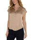 Women's Satin Cap-Sleeve Blouse